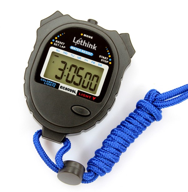 10 Lap Colorful Digital Professional Handheld LCD Chronograph Water Resistant Stop Watch for school